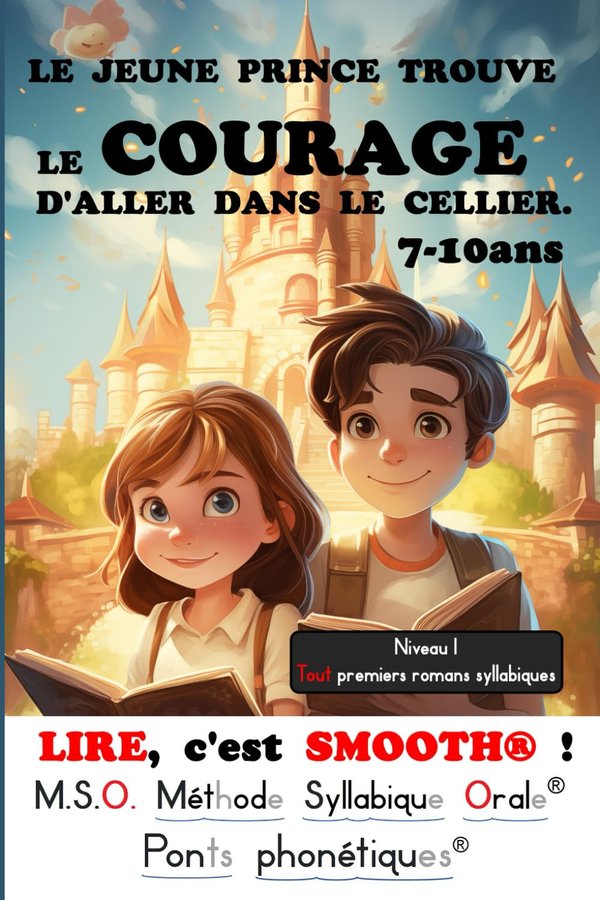 LIRE, c'est SMOOTH ® T1 LE JEUNE PRINCE TROUVE LE COURAGE D'ALLER DANS LE CELLIER. DYS 7-10ans MSO Méthode Syllabique Orale avec Ponts phonétiques apprendre  à aimer lire Roman léger CE1 CE2 CM1 livre enfant 7 8 9 10 ans - Frédéric Luhmer | Livr'ToK